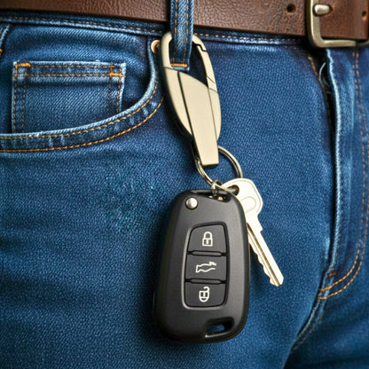 THE MEN THING KeyChains VELOX LOOP - MATTE GREY - Stainless Steel Keychain for Men & Boy