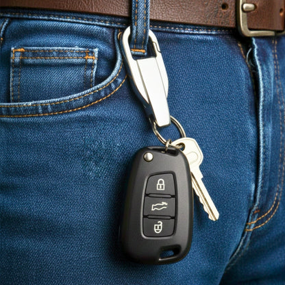 THE MEN THING KeyChains VELOX LOOP - STEEL - Stainless Steel Keychain for Men & Boy