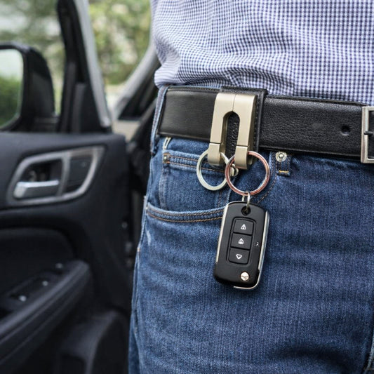 THE MEN THING KeyChains VELRON - MATTE GREY - Stainless Steel Keychain for Men & Boy