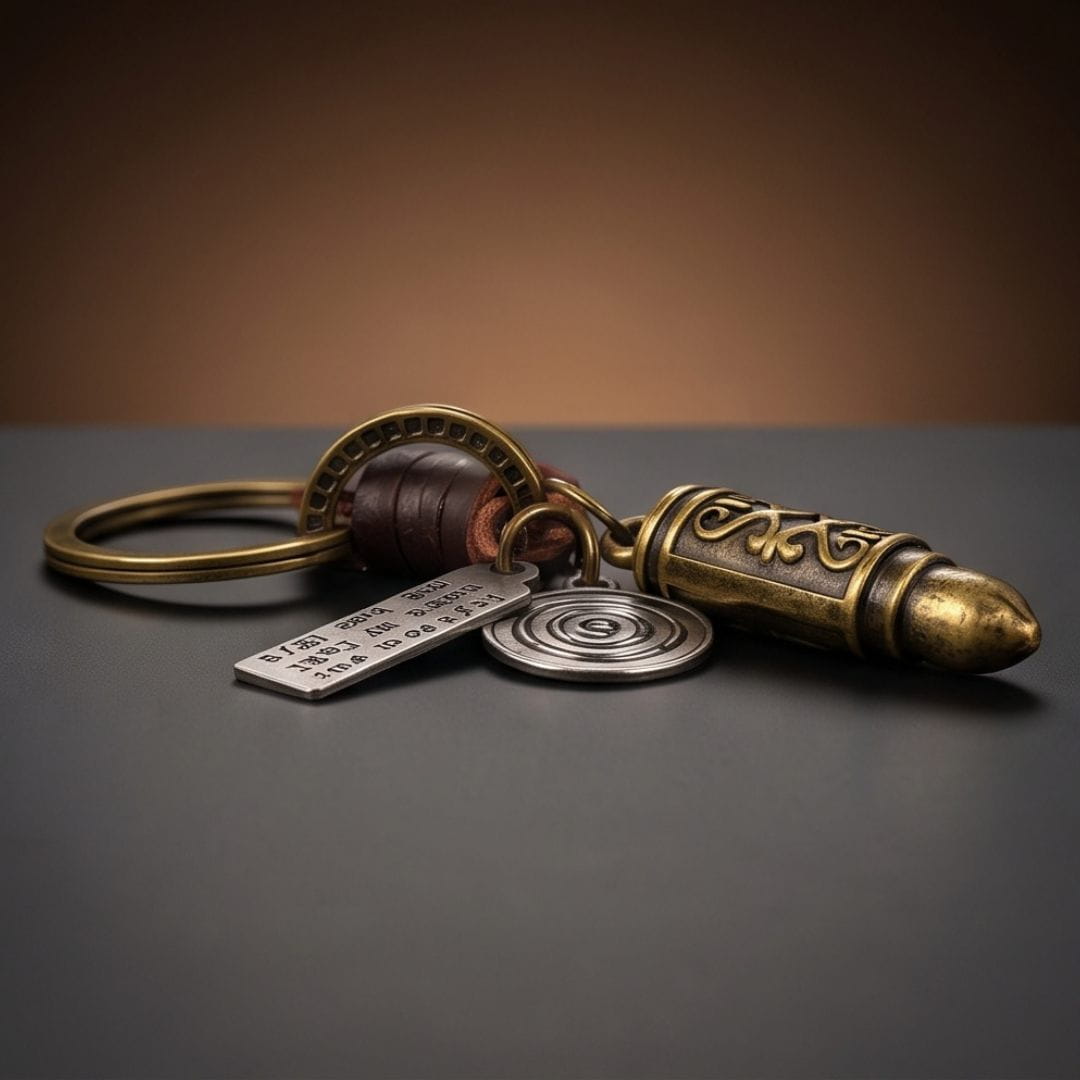 THE MEN THING KeyChains VINTAGE BULLET - Stainless Steel Keychain for Men & Boy
