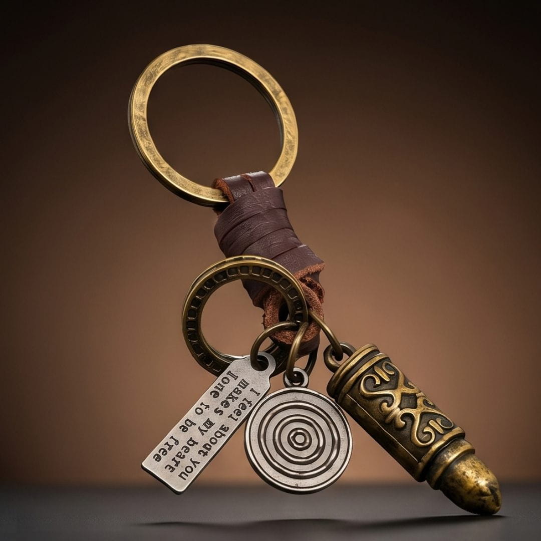 THE MEN THING KeyChains VINTAGE BULLET - Stainless Steel Keychain for Men & Boy