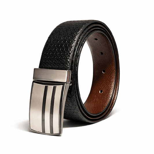 THE MEN THING Leather Belts 31" to 36" Waist Adjustable NOVARO BLACK - Premium Genuine Leather Reversible Belt for Men & Boys | Durable & Stylish for Everyday Wear (Size : 31-44)