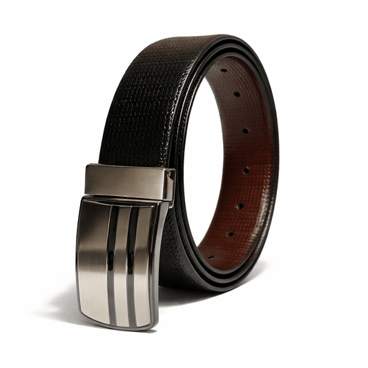 THE MEN THING Leather Belts 31" to 36" Waist Adjustable VERSA BLACK - Premium Genuine Leather Reversible Belt for Men & Boys | Durable & Stylish for Everyday Wear (Size : 31-44)