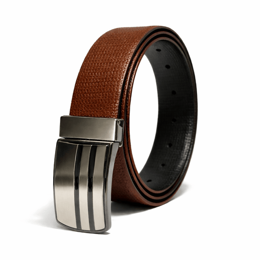 THE MEN THING Leather Belts 31" to 36" Waist Adjustable VERSA BROWN - Premium Genuine Leather Reversible Belt for Men & Boys | Durable & Stylish for Everyday Wear (Size : 31-44)