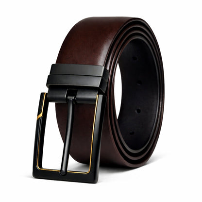 THE MEN THING Leather Belts ARVIX BROWN - Premium Genuine Leather Reversible Belt for Men & Boys | Durable & Stylish for Everyday Wear