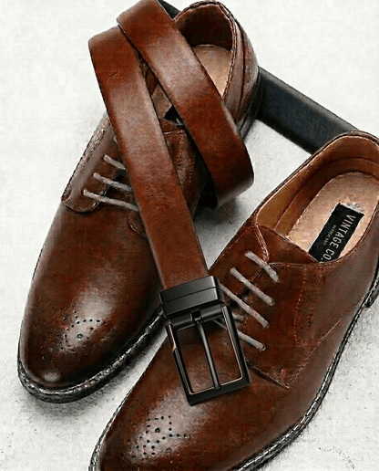 THE MEN THING Leather Belts ARVIX BROWN - Premium Genuine Leather Reversible Belt for Men & Boys | Durable & Stylish for Everyday Wear