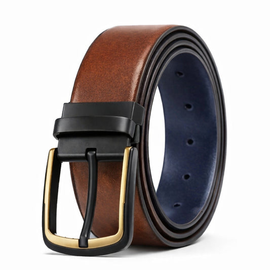 THE MEN THING Leather Belts AURONOX BROWN - Premium Genuine Leather Reversible Belt for Men & Boys | Durable & Stylish for Everyday Wear