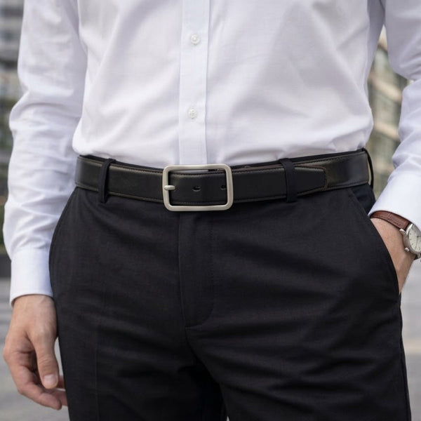 Mens Genuine Leather Belt | 2 in 1 Reversible (Black & Brown) (1 Pc.) - BLAVOR
