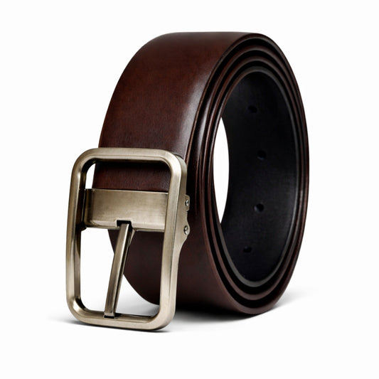 THE MEN THING Leather Belts BLAVOR BROWN - Premium Genuine Leather Reversible Belt for Men & Boys | Durable & Stylish for Everyday Wear