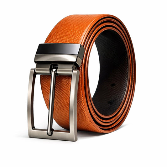 THE MEN THING Leather Belts BRANOR BROWN - Premium Genuine Leather Reversible Belt for Men & Boys | Durable & Stylish for Everyday Wear