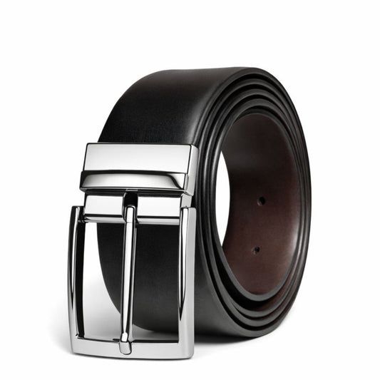 THE MEN THING Leather Belts CLASSOR BLACK - Premium Genuine Leather Reversible Belt for Men & Boys | Durable & Stylish for Everyday Wear