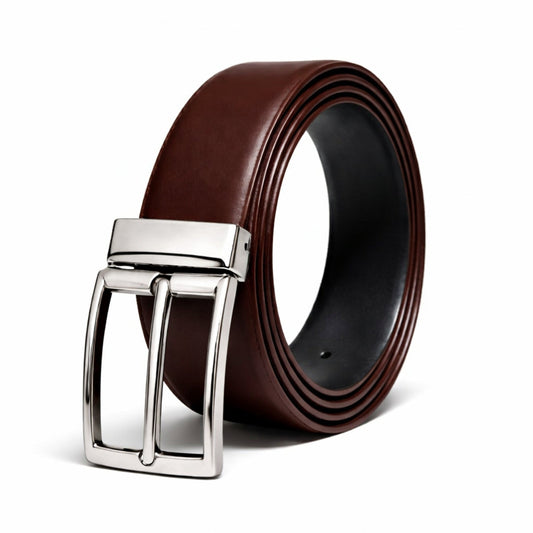 THE MEN THING Leather Belts CLASSOR BROWN - Premium Genuine Leather Reversible Belt for Men & Boys | Durable & Stylish for Everyday Wear