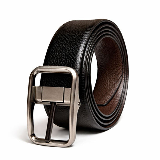 THE MEN THING Leather Belts COREVA BLACK - Premium Genuine Leather Reversible Belt for Men & Boys | Durable & Stylish for Everyday Wear