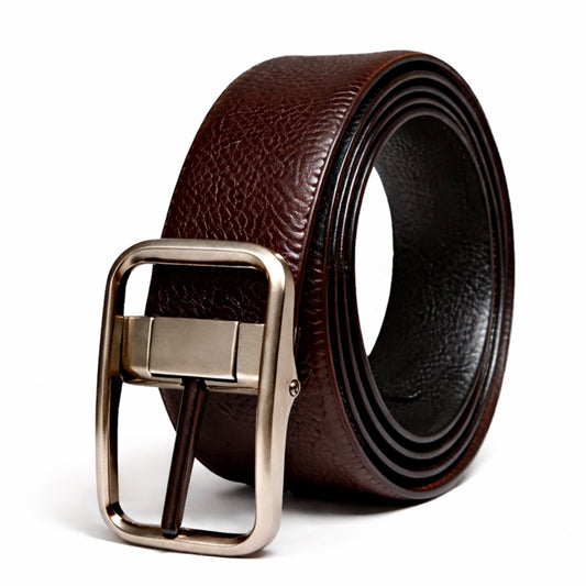 THE MEN THING Leather Belts COREVA BROWN - Premium Genuine Leather Reversible Belt for Men & Boys | Durable & Stylish for Everyday Wear
