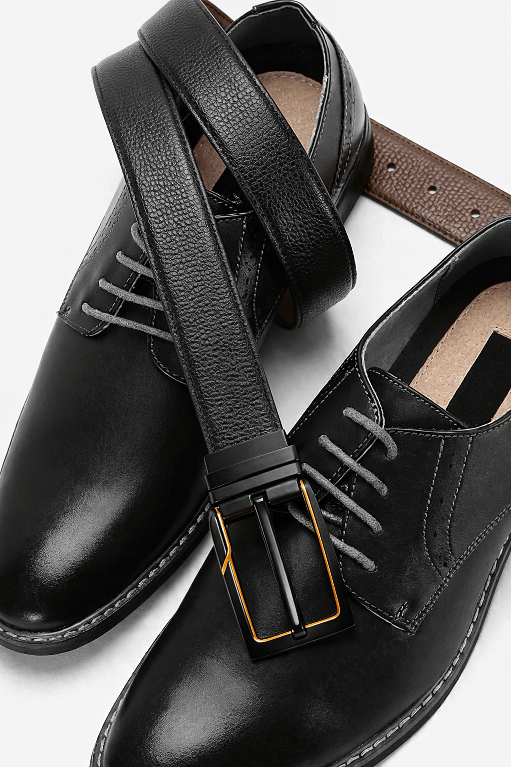 THE MEN THING Leather Belts DORVEX BLACK - Premium Genuine Leather Reversible Belt for Men & Boys | Durable & Stylish for Everyday Wear