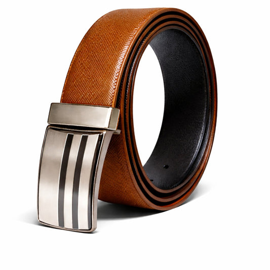 THE MEN THING Leather Belts DUALOR BROWN - Premium Genuine Leather Reversible Belt for Men & Boys | Durable & Stylish for Everyday Wear