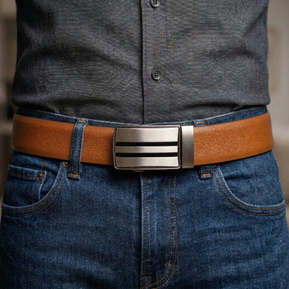 THE MEN THING Leather Belts DUALOR BROWN - Premium Genuine Leather Reversible Belt for Men & Boys | Durable & Stylish for Everyday Wear