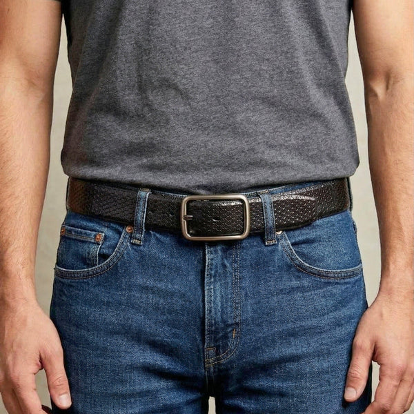 Mens Genuine Leather Belt | 2 in 1 Reversible (Black & Brown) (1 Pc.) - DUALTEX