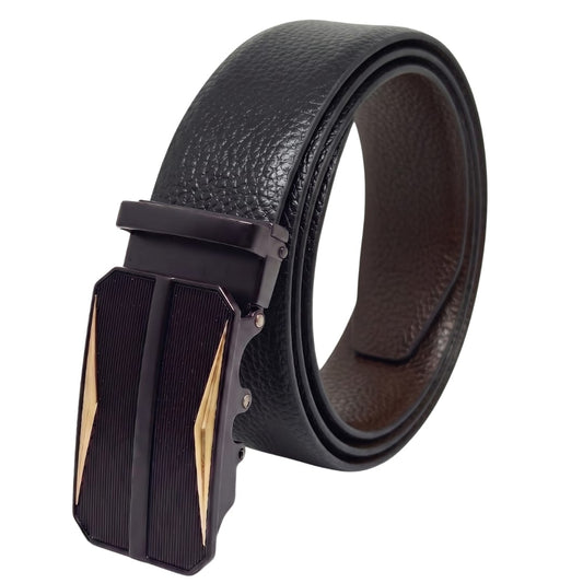 THE MEN THING Leather Belts Mens Genuine Leather Belt | 2 in 1 Reversible (Black & Brown) (1 Pc.) - LUXORIC