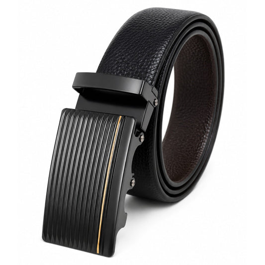 THE MEN THING Leather Belts Mens Genuine Leather Belt | 2 in 1 Reversible (Black & Brown) (1 Pc.) - LUXORIC