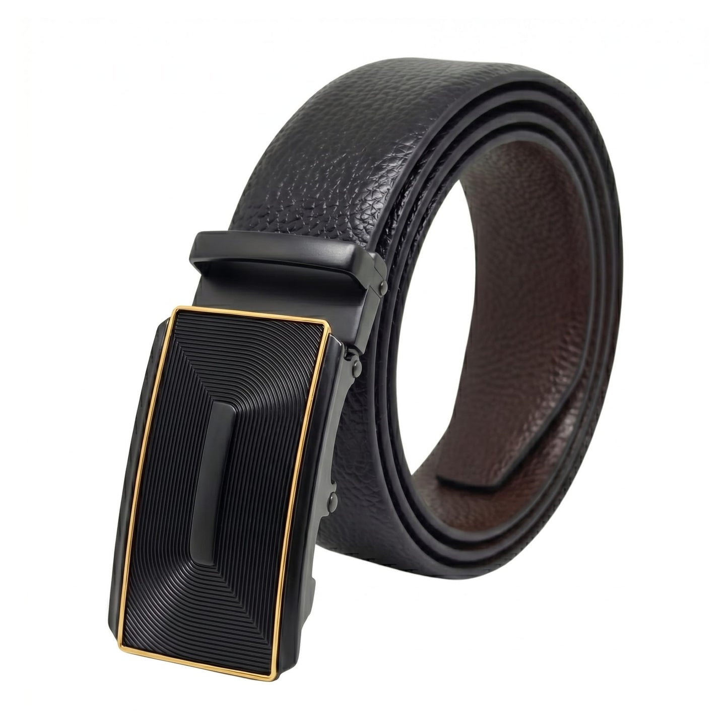 THE MEN THING Leather Belts Mens Genuine Leather Belt | 2 in 1 Reversible (Black & Brown) (1 Pc.) - LUXORIC