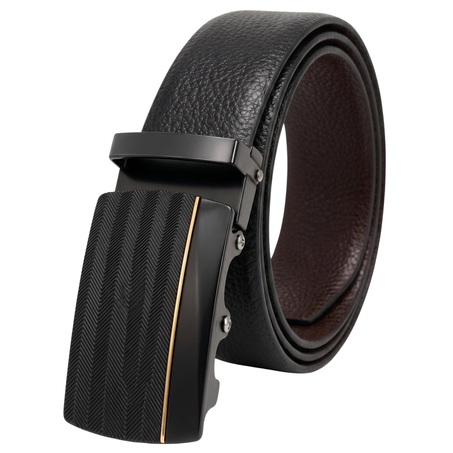 THE MEN THING Leather Belts Mens Genuine Leather Belt | 2 in 1 Reversible (Black & Brown) (1 Pc.) - LUXORIC