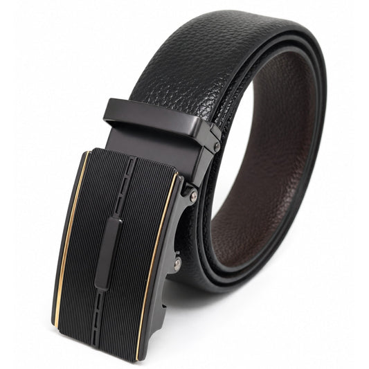 THE MEN THING Leather Belts Mens Genuine Leather Belt | 2 in 1 Reversible (Black & Brown) (1 Pc.) - LUXORIC
