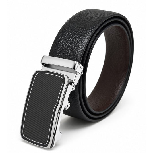 THE MEN THING Leather Belts Mens Genuine Leather Belt | 2 in 1 Reversible (Black & Brown) (1 Pc.) - LUXORIC