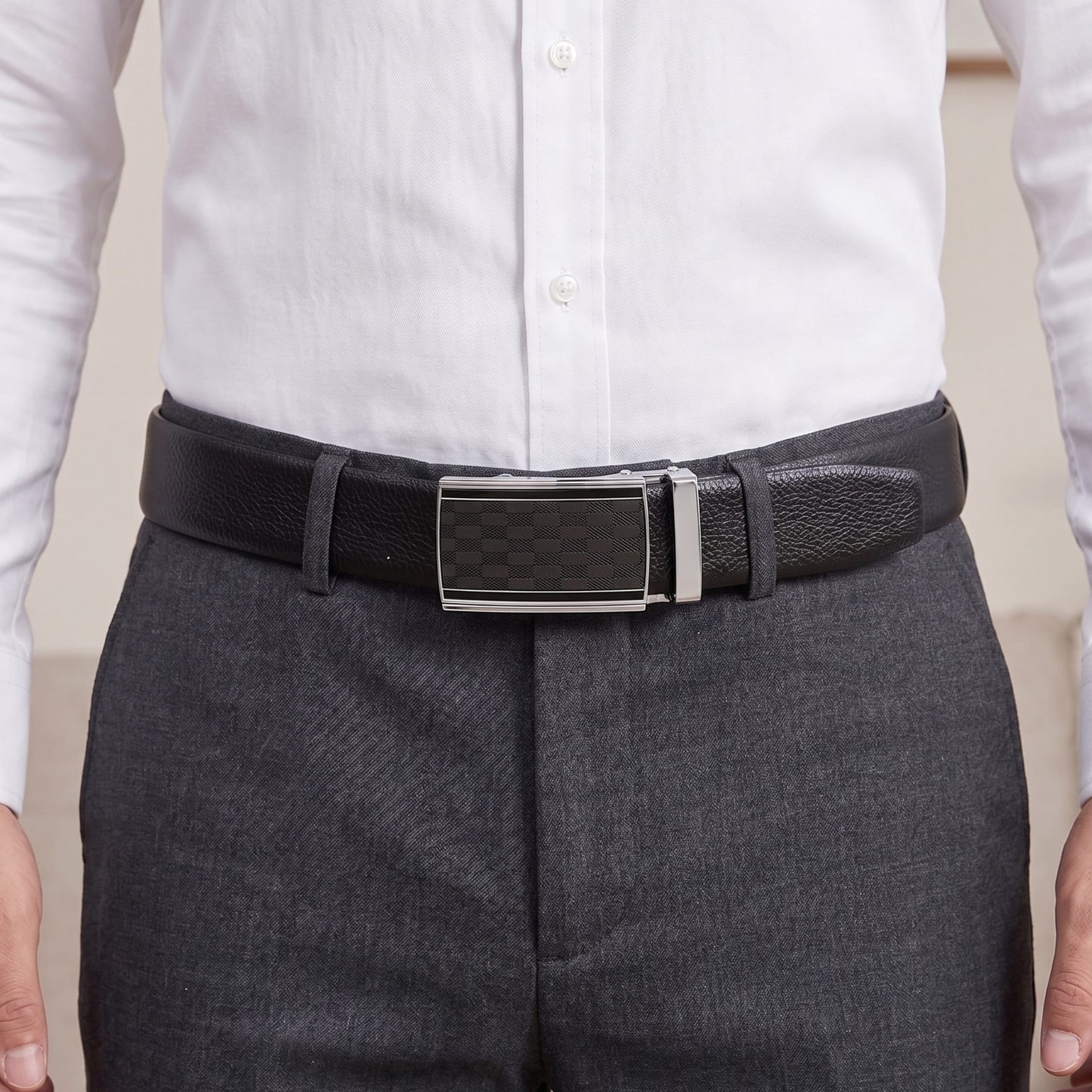 THE MEN THING Leather Belts Mens Genuine Leather Belt | 2 in 1 Reversible (Black & Brown) (1 Pc.) - LUXORIC-ARKON