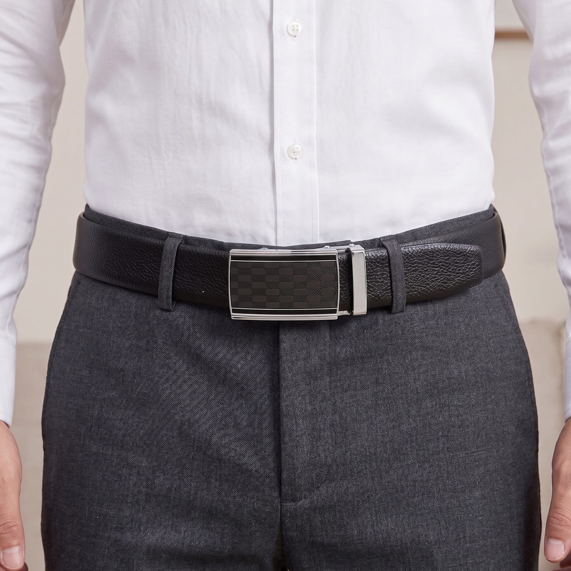 THE MEN THING Leather Belts Mens Genuine Leather Belt | 2 in 1 Reversible (Black & Brown) (1 Pc.) - LUXORIC-ARKON