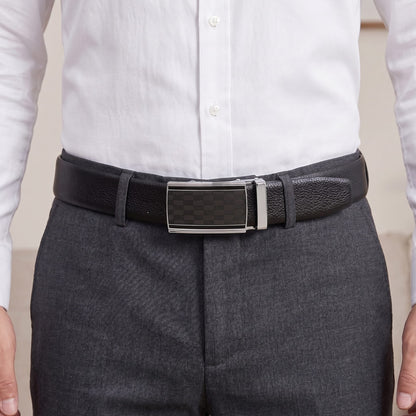 THE MEN THING Leather Belts Mens Genuine Leather Belt | 2 in 1 Reversible (Black & Brown) (1 Pc.) - LUXORIC-ARKON