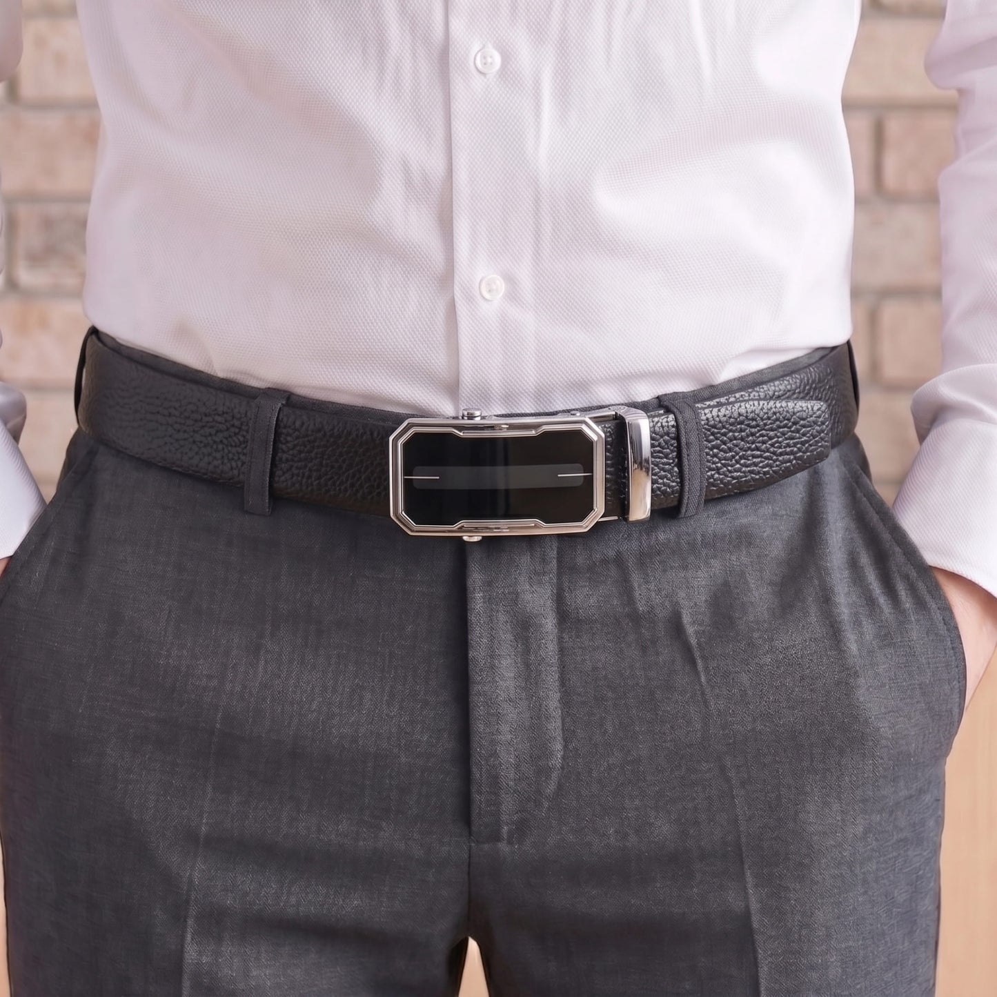 THE MEN THING Leather Belts Mens Genuine Leather Belt | 2 in 1 Reversible (Black & Brown) (1 Pc.) - LUXORIC -AVENZO