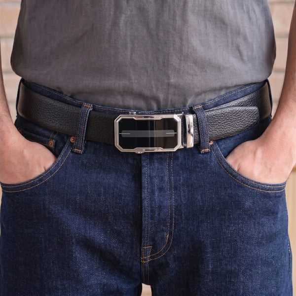 Mens Genuine Leather Belt | 2 in 1 Reversible (Black & Brown) (1 Pc.) - LUXORIC -AVENZO