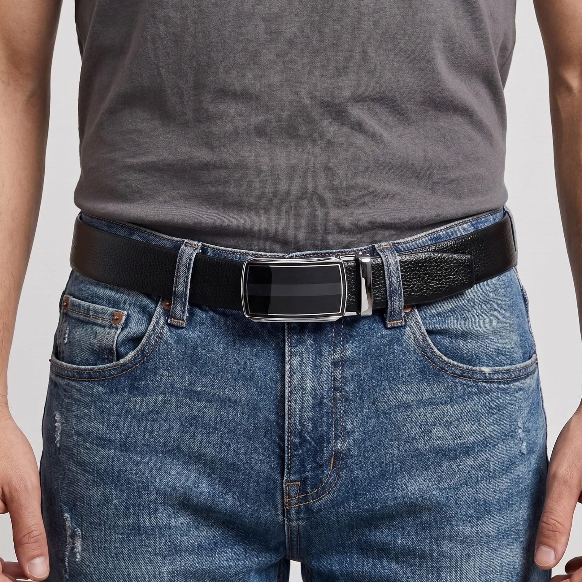 THE MEN THING Leather Belts Mens Genuine Leather Belt | 2 in 1 Reversible (Black & Brown) (1 Pc.) - LUXORIC - KLYNT