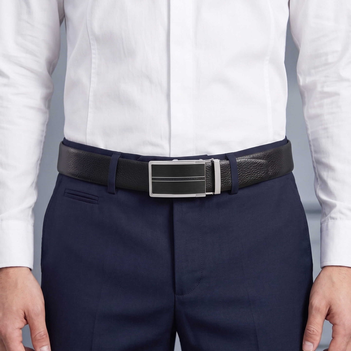 Mens Genuine Leather Belt | 2 in 1 Reversible (Black & Brown) (1 Pc.) - LUXORIC - KRONIQ — Leather Belts for Men | THE MEN THING
