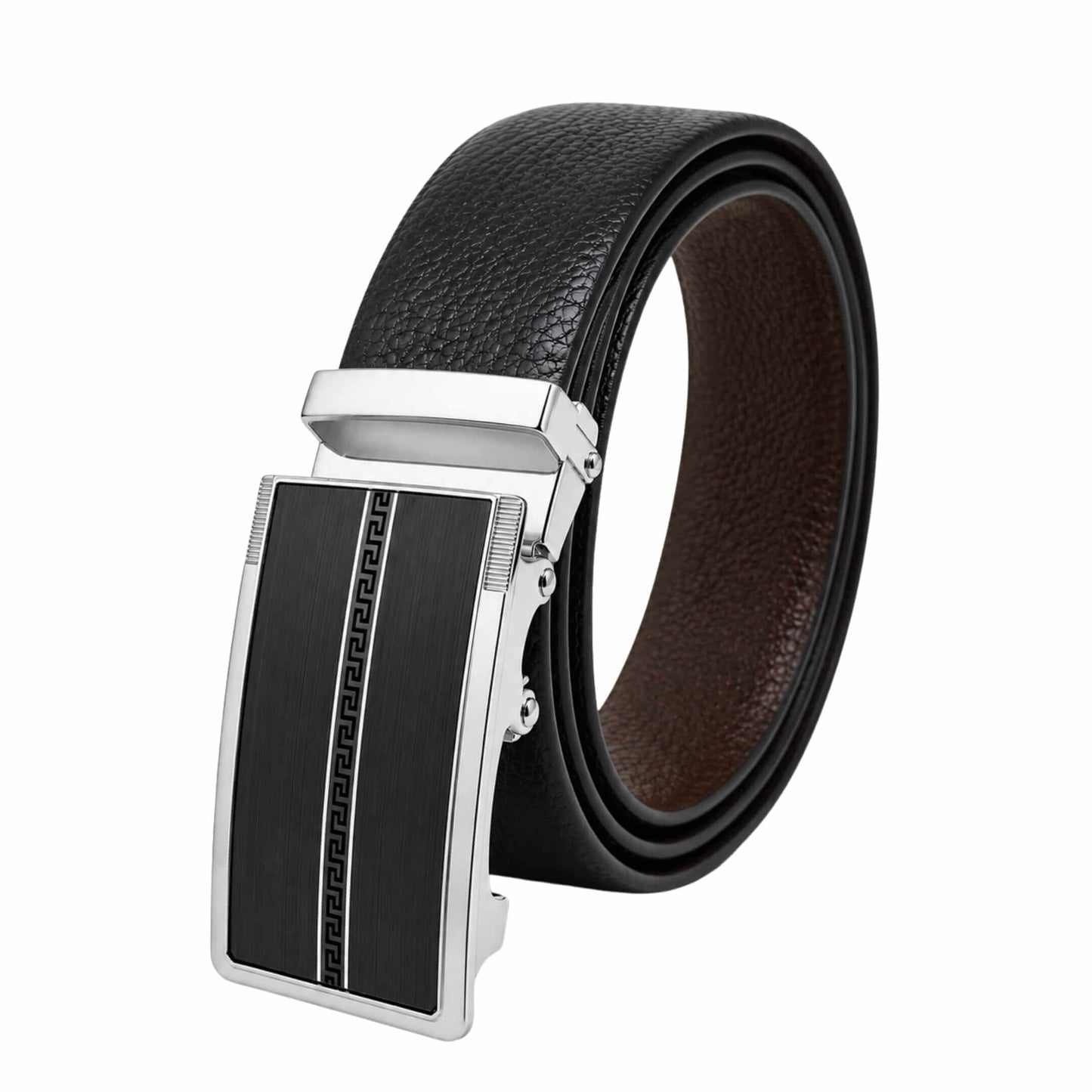 Mens Genuine Leather Belt | 2 in 1 Reversible (Black & Brown) (1 Pc.) - LUXORIC - KRONIQ — Leather Belts for Men | THE MEN THING