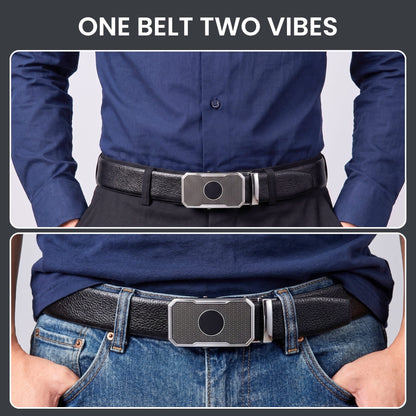 THE MEN THING Leather Belts Mens Genuine Leather Belt | 2 in 1 Reversible (Black & Brown) (1 Pc.) - LUXORIC - MONTREX
