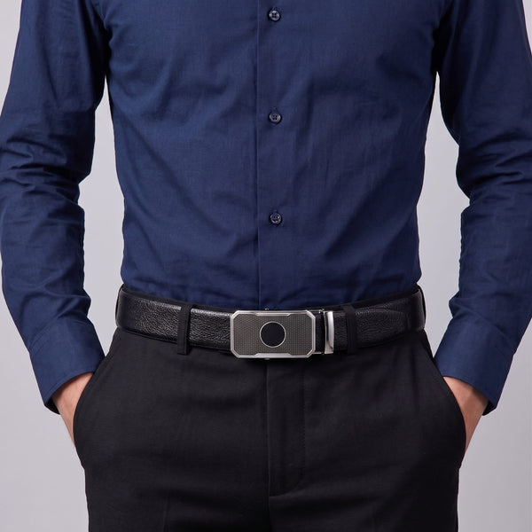 Mens Genuine Leather Belt | 2 in 1 Reversible (Black & Brown) (1 Pc.) - LUXORIC - MONTREX