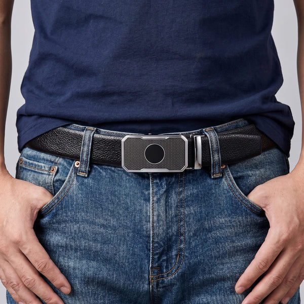Mens Genuine Leather Belt | 2 in 1 Reversible (Black & Brown) (1 Pc.) - LUXORIC - MONTREX