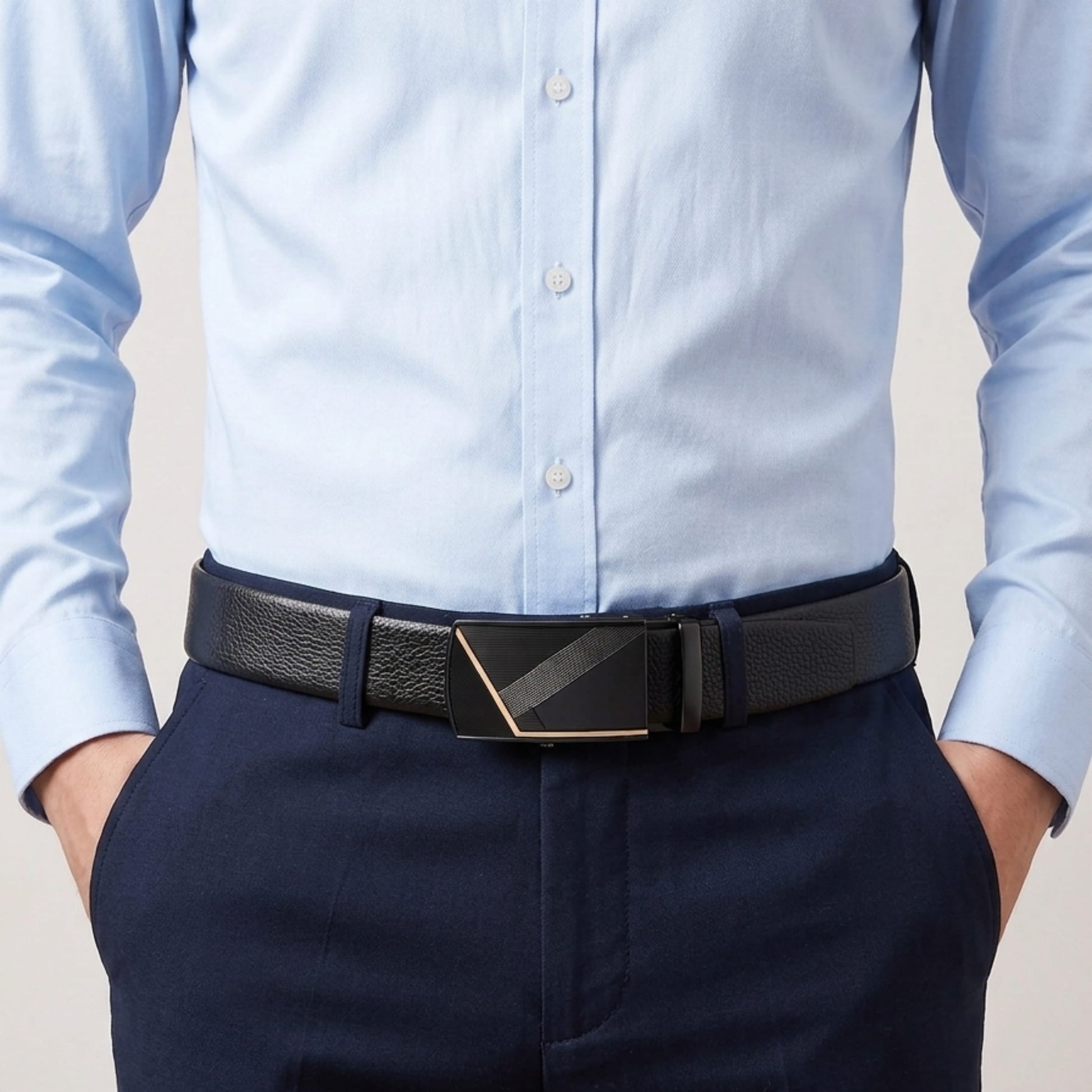 THE MEN THING Leather Belts Mens Genuine Leather Belt | 2 in 1 Reversible (Black & Brown) (1 Pc.) - LUXORIC - NOCTIS