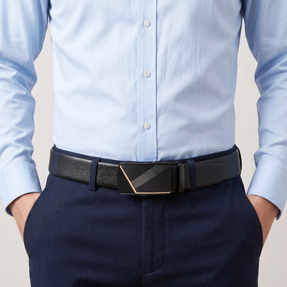 THE MEN THING Leather Belts Mens Genuine Leather Belt | 2 in 1 Reversible (Black & Brown) (1 Pc.) - LUXORIC - NOCTIS