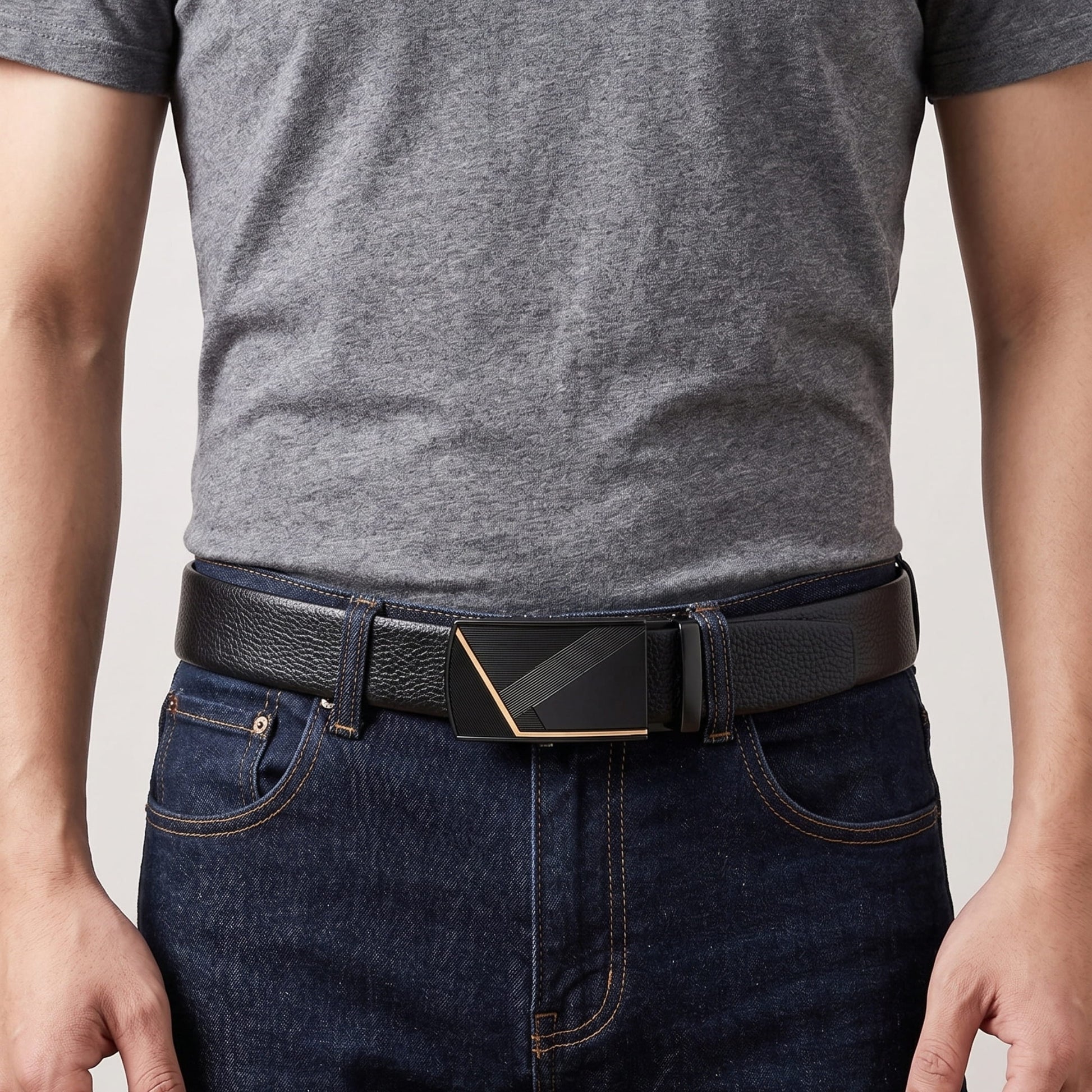 THE MEN THING Leather Belts Mens Genuine Leather Belt | 2 in 1 Reversible (Black & Brown) (1 Pc.) - LUXORIC - NOCTIS