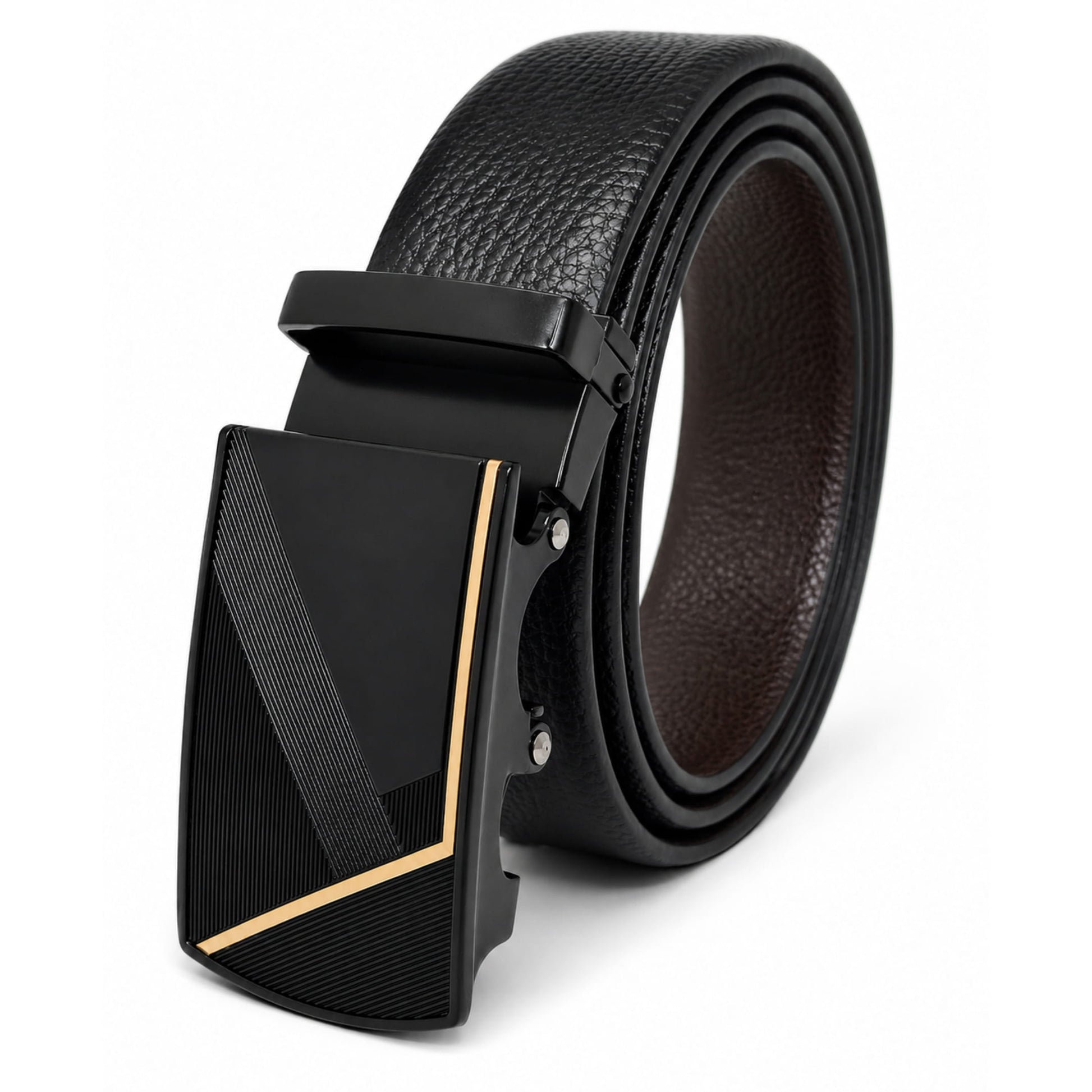THE MEN THING Leather Belts Mens Genuine Leather Belt | 2 in 1 Reversible (Black & Brown) (1 Pc.) - LUXORIC - NOCTIS