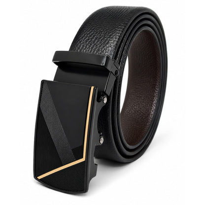 THE MEN THING Leather Belts Mens Genuine Leather Belt | 2 in 1 Reversible (Black & Brown) (1 Pc.) - LUXORIC - NOCTIS