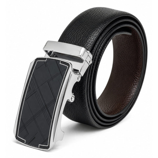 Mens Genuine Leather Belt | 2 in 1 Reversible (Black & Brown) (1 Pc.) - LUXORIC - ORLUX