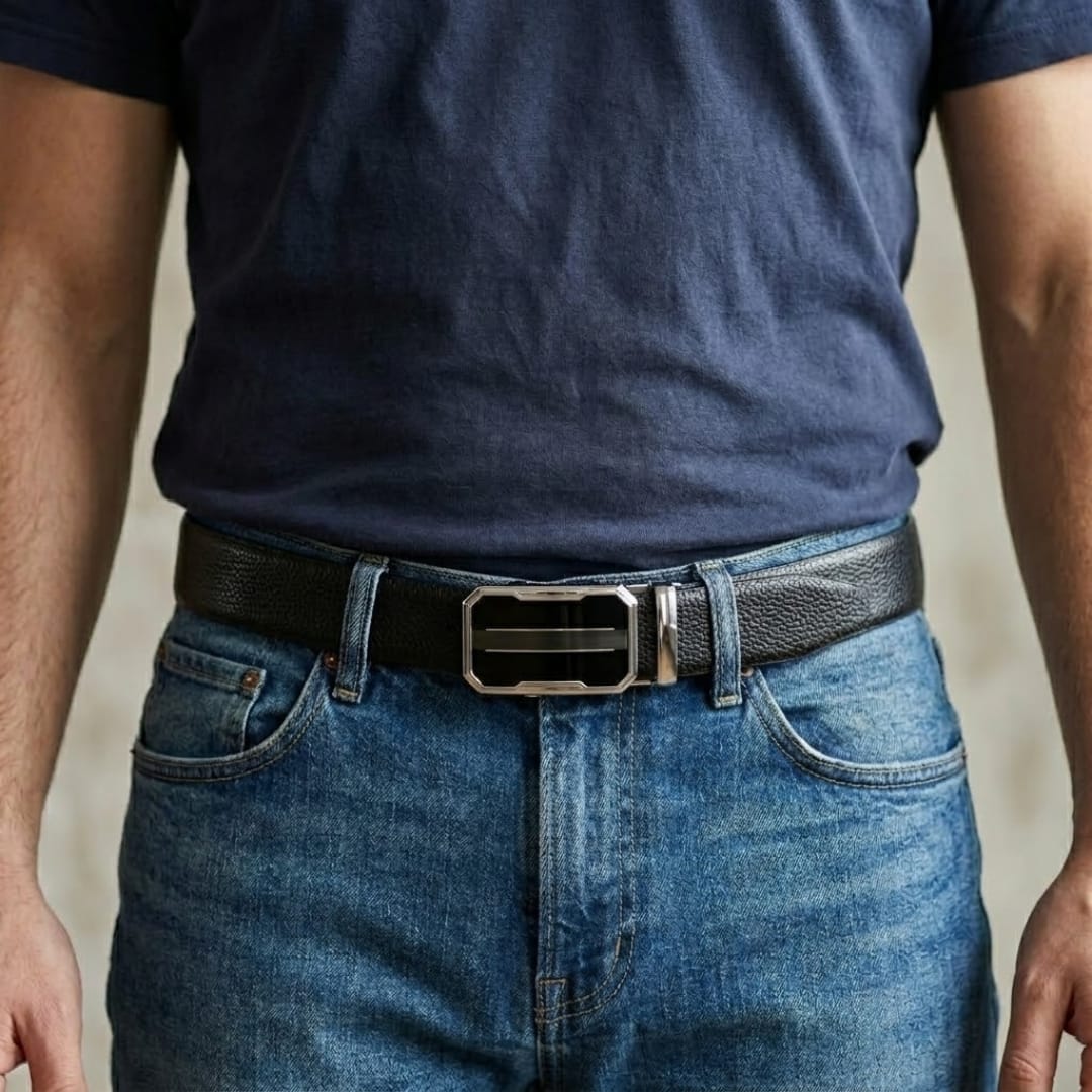 THE MEN THING Leather Belts Mens Genuine Leather Belt | 2 in 1 Reversible (Black & Brown) (1 Pc.) - LUXORIC-OVRIS