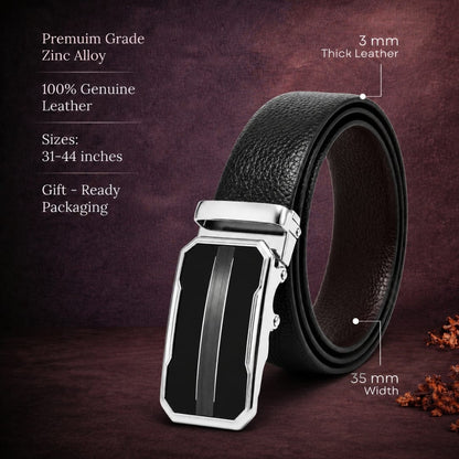 THE MEN THING Leather Belts Mens Genuine Leather Belt | 2 in 1 Reversible (Black & Brown) (1 Pc.) - LUXORIC-OVRIS