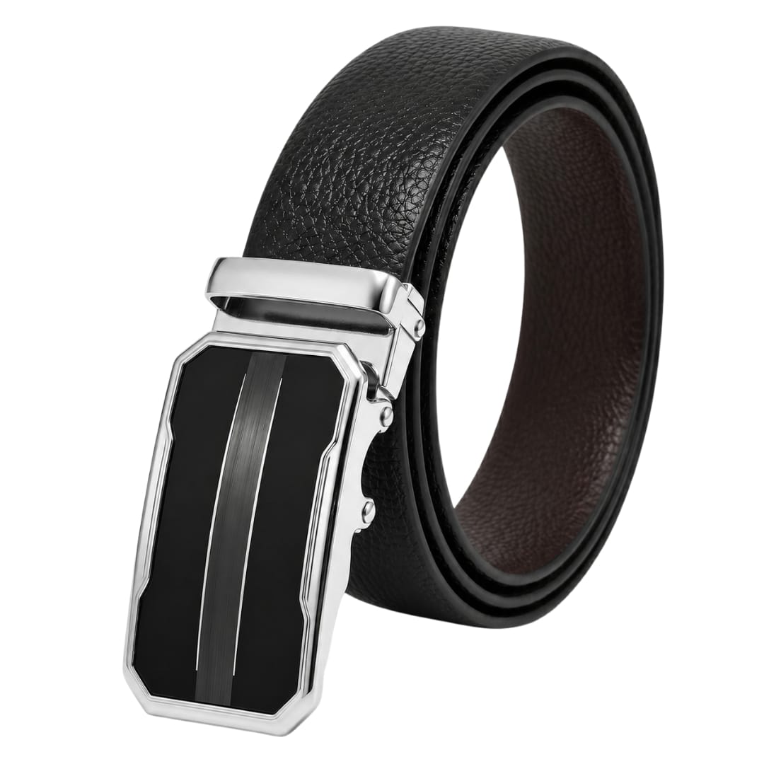 THE MEN THING Leather Belts Mens Genuine Leather Belt | 2 in 1 Reversible (Black & Brown) (1 Pc.) - LUXORIC-OVRIS