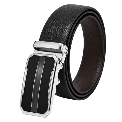 THE MEN THING Leather Belts Mens Genuine Leather Belt | 2 in 1 Reversible (Black & Brown) (1 Pc.) - LUXORIC-OVRIS