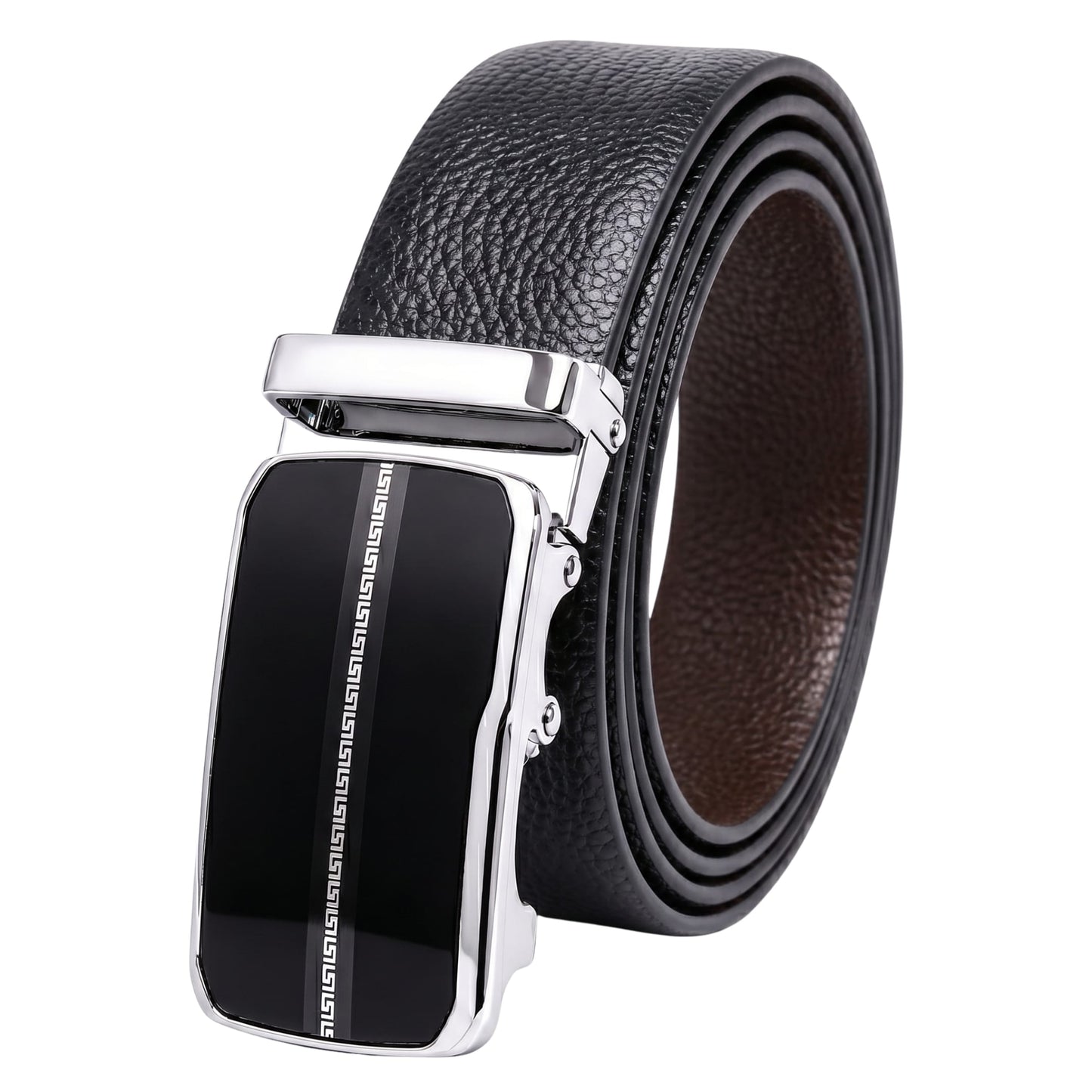 THE MEN THING Leather Belts Mens Genuine Leather Belt | 2 in 1 Reversible (Black & Brown) (1 Pc.) - LUXORIC-ROYVIC